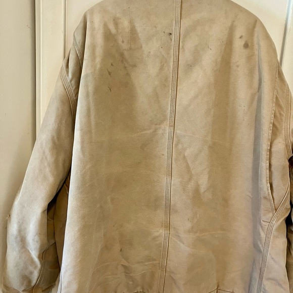 Vintage Carhartt Mens Workwear DISTRESSED Canvas Jacket Tan XXL - Picture 7 of 9